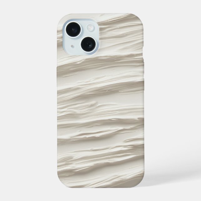 Abstract Ivory Texture iPhone 15 Case (Back)