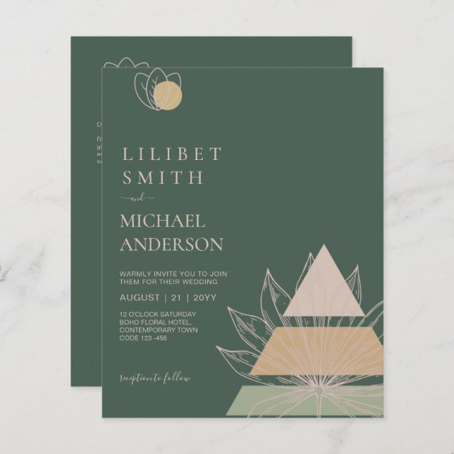 Abstract Japandi Scandinavian Geometric Wedding (Front/Back)