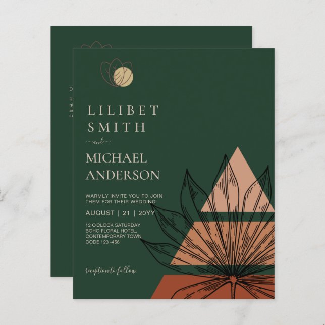 Abstract Japandi Scandinavian Geometric Wedding (Front/Back)