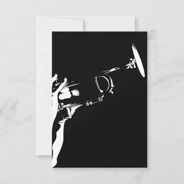 Abstract Jazz Trumpet RSVP Card (Front)
