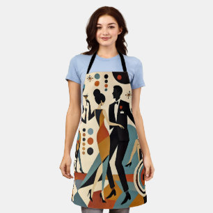 Abstract Jazzy Martinis and Dancing Cocktail Party Apron