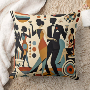 Abstract Jazzy Martinis and Dancing Cocktail Party Cushion