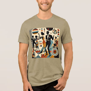 Abstract Jazzy Martinis and Dancing Cocktail Party Tri-Blend Shirt