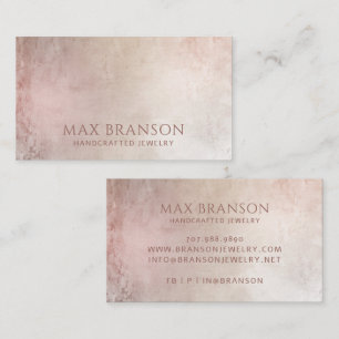 Abstract Jewellery Designer Dusty Pink Brush Paint Business Card