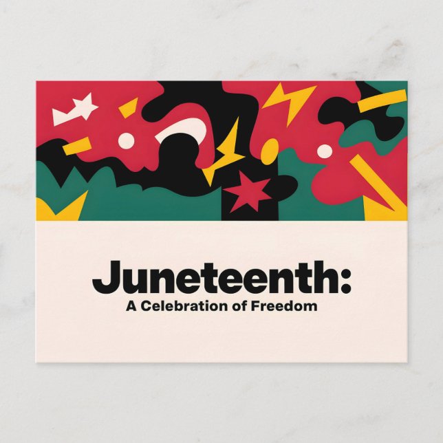 Abstract Juneteenth A Celebration of Freedom Desi Postcard (Front)
