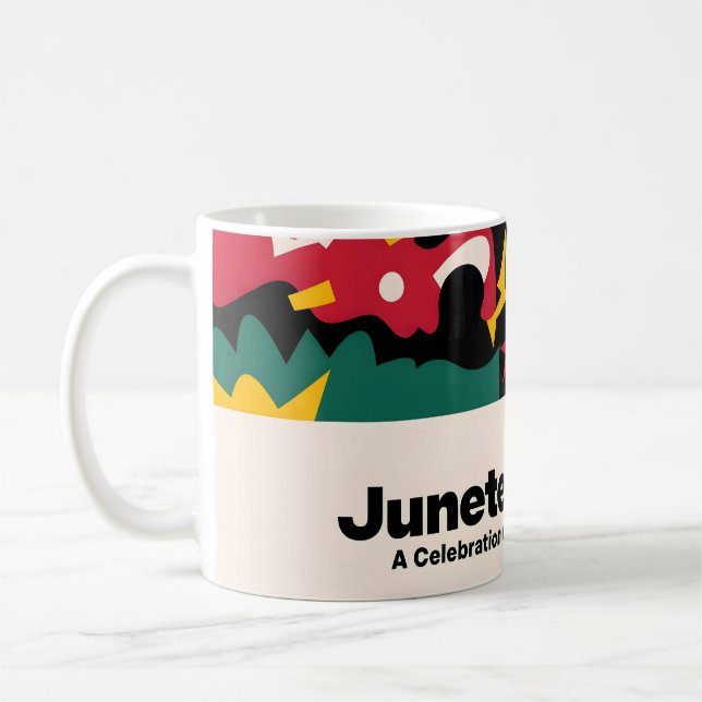 Abstract Juneteenth Celebration of Freedom Design Coffee Mug (Left)