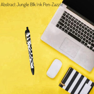 Abstract Jungle Black Ink Pen