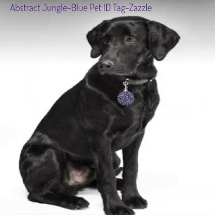 Abstract Jungle-Blue Pet Tag