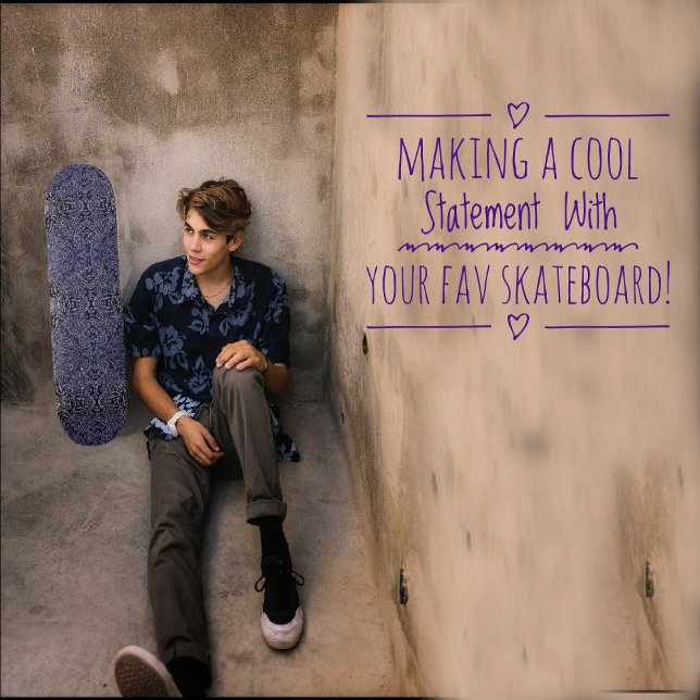 Abstract Jungle-Blue Skateboard (Creator Uploaded)