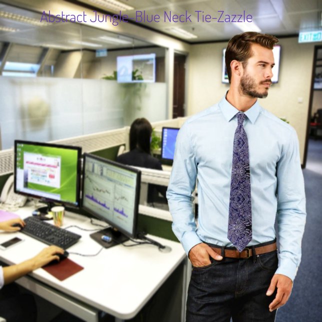 Abstract Jungle-Blue  Tie (Creator Uploaded)