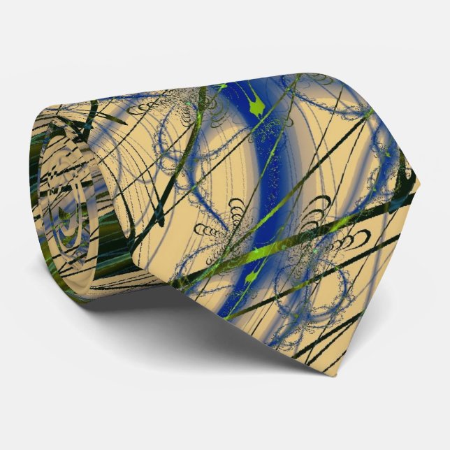Abstract Jungle Design Tie (Rolled)