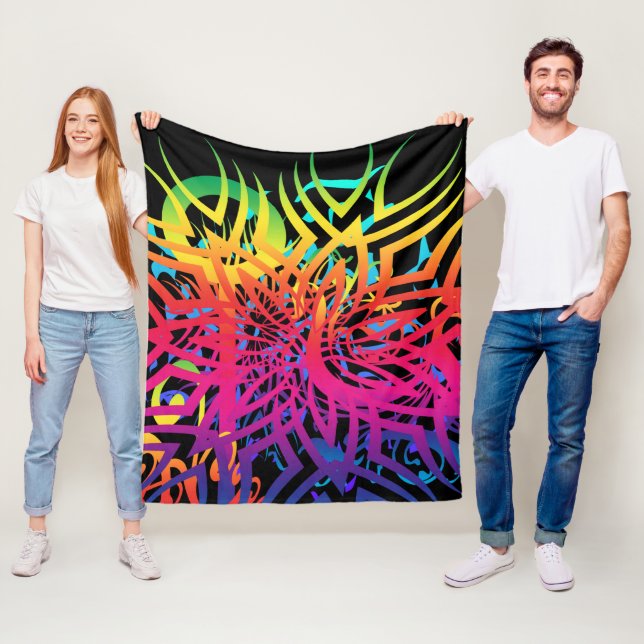 Abstract Jungle Fleece Blanket (In Situ)