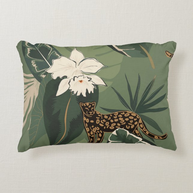 Abstract Jungle: Leopards Creative Pattern Decorative Cushion (Front)