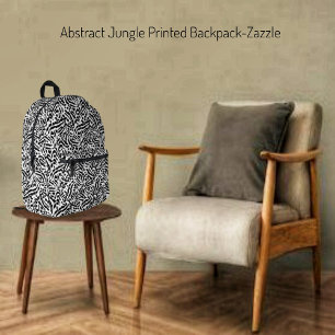 Abstract Jungle Printed Backpack