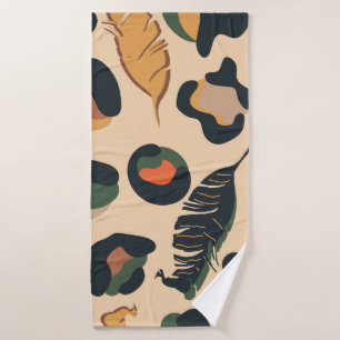 Abstract jungle seamless pattern,wild animal backg bath towel
