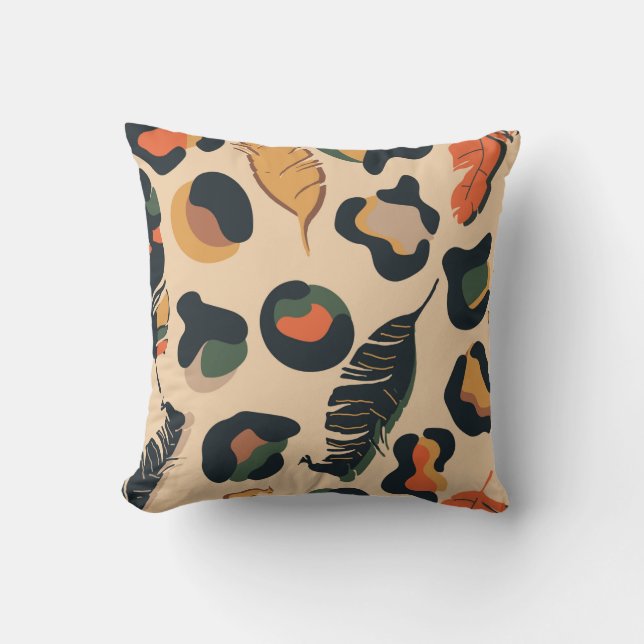 Abstract jungle seamless pattern,wild animal backg cushion (Front)