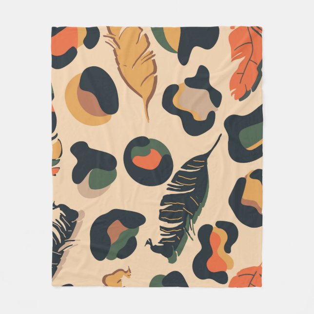 Abstract jungle seamless pattern,wild animal backg fleece blanket (Front)