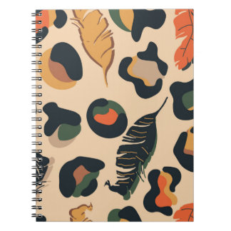 Abstract jungle seamless pattern,wild animal backg notebook