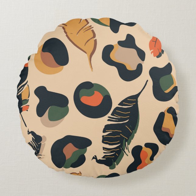 Abstract jungle seamless pattern,wild animal backg round cushion (Front)