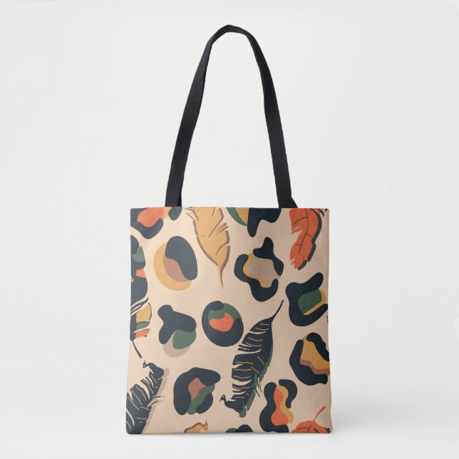 Abstract jungle seamless pattern,wild animal backg tote bag (Front)