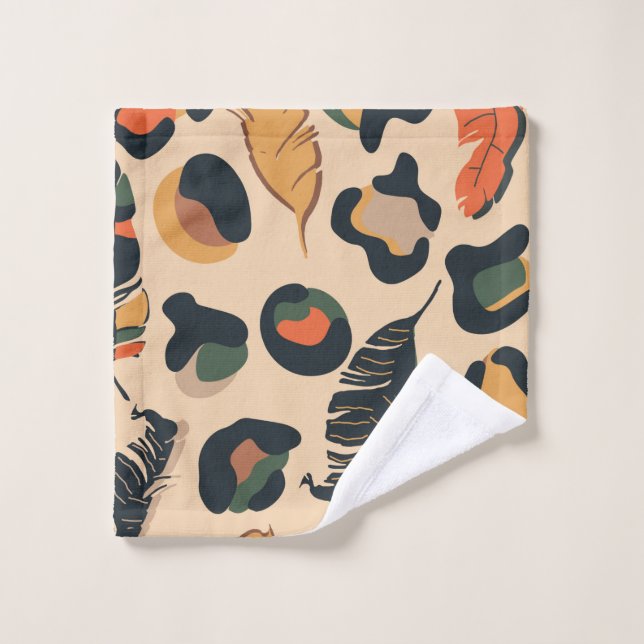 Abstract jungle seamless pattern,wild animal backg wash cloth (Wash Cloth)