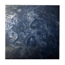 Abstract Jupiter Blues Space Ceramic Tile