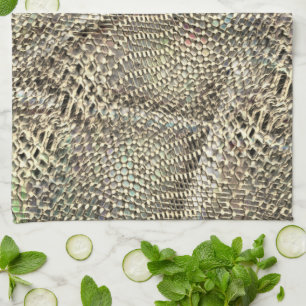 Abstract jute with slight golden metal tone throw  tea towel