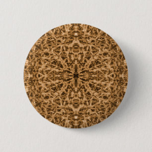 Abstract kaleidoscope fur pattern 6 cm round badge