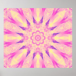 Abstract kaleidoscope pastel background. Beautiful Poster