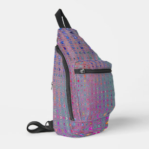 Abstract Kaleidoscopic Retro Boomerang Waves Sling Bag