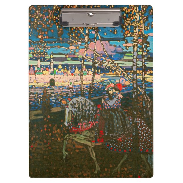 Abstract Kandinsky Riding Couple Colourful Clipboard (Front)
