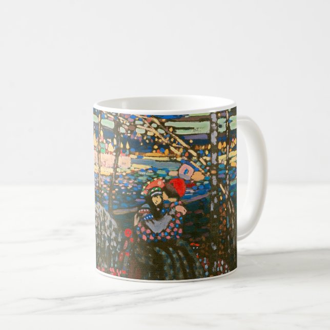 Abstract Kandinsky Riding Couple Colourful Coffee Mug (Front Right)
