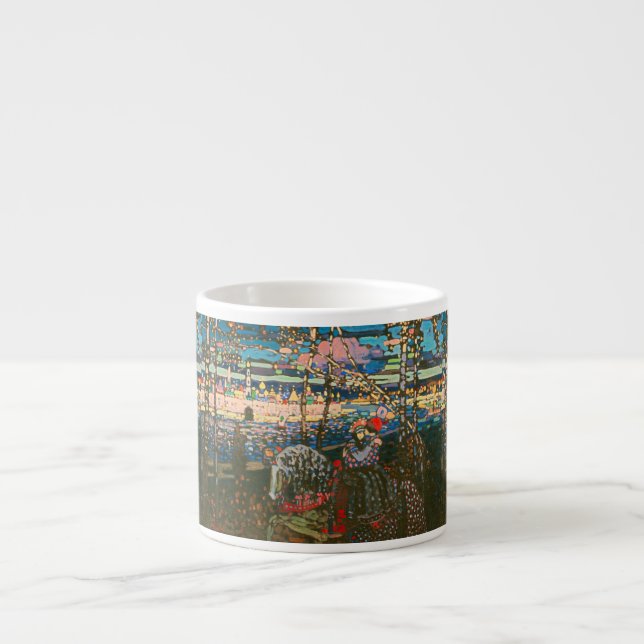 Abstract Kandinsky Riding Couple Colourful Espresso Cup (Front)