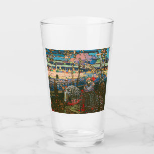 Abstract Kandinsky Riding Couple Colourful Glass