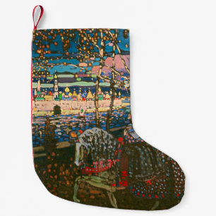 Abstract Kandinsky Riding Couple Colourful Small Christmas Stocking