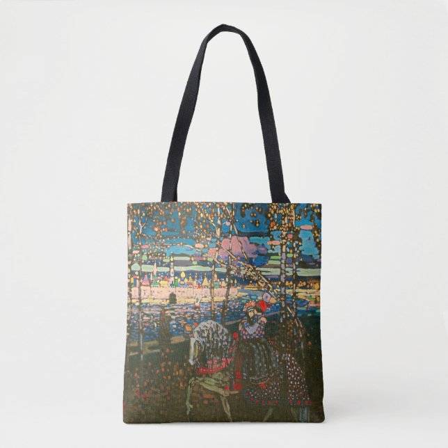 Abstract Kandinsky Riding Couple Colourful Tote Bag (Front)