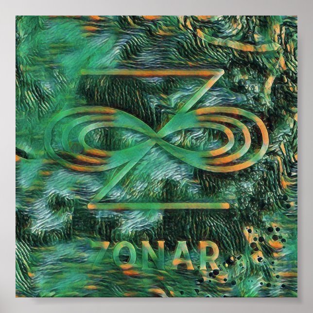 Abstract Karuna Reiki Green Zonar Symbol Poster (Front)