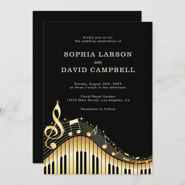 Abstract Keyboard Wedding Invitation (Front/Back)