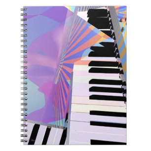 Abstract Keyboards and Stripes Notebook