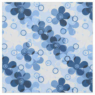 Abstract kids cute cartoon flowers floral retro de fabric