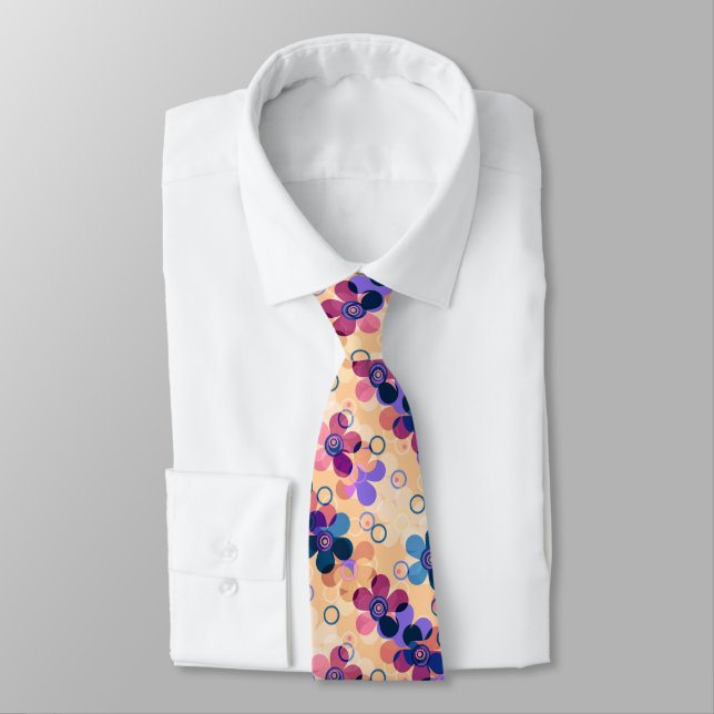 Abstract kids cute cartoon flowers floral retro de tie (Tied)