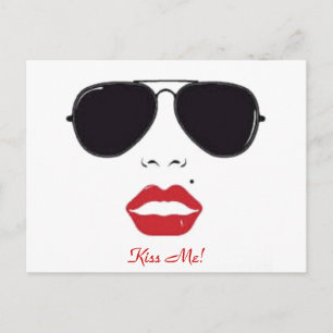 Abstract Kiss Me Art Postcard
