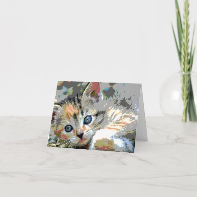 Abstract Kitten Note Card (Front)
