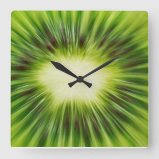 Abstract Kiwi Square Wall Clock