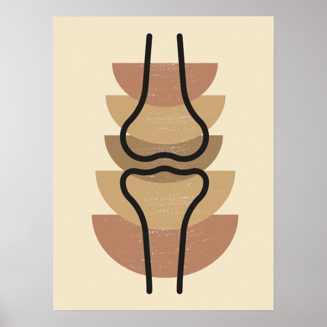 Abstract knee joint medical art poster (Front)