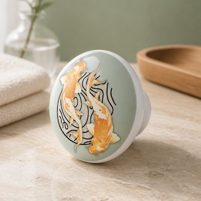 Abstract Koi Round Ceramic Knob (Creator Uploaded)