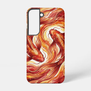 Abstract Koi Swirl Red Watercolor Samsung Cases