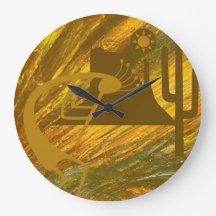 Abstract Kokopelli with Mesa, Cactus & Sun