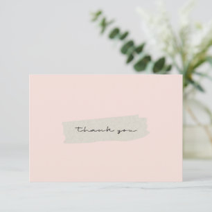 Abstract Kraft Brush Stroke Thank You Card
