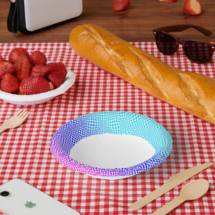 Abstract L Blue Pink n Purple Paper Plate